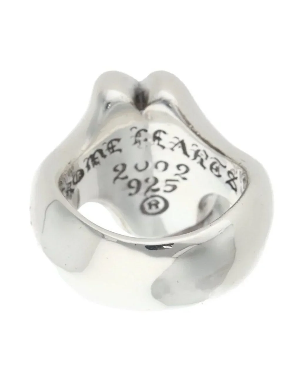 Chrome Hearts Lip Tongue Md Lip and Tan Silver Ring